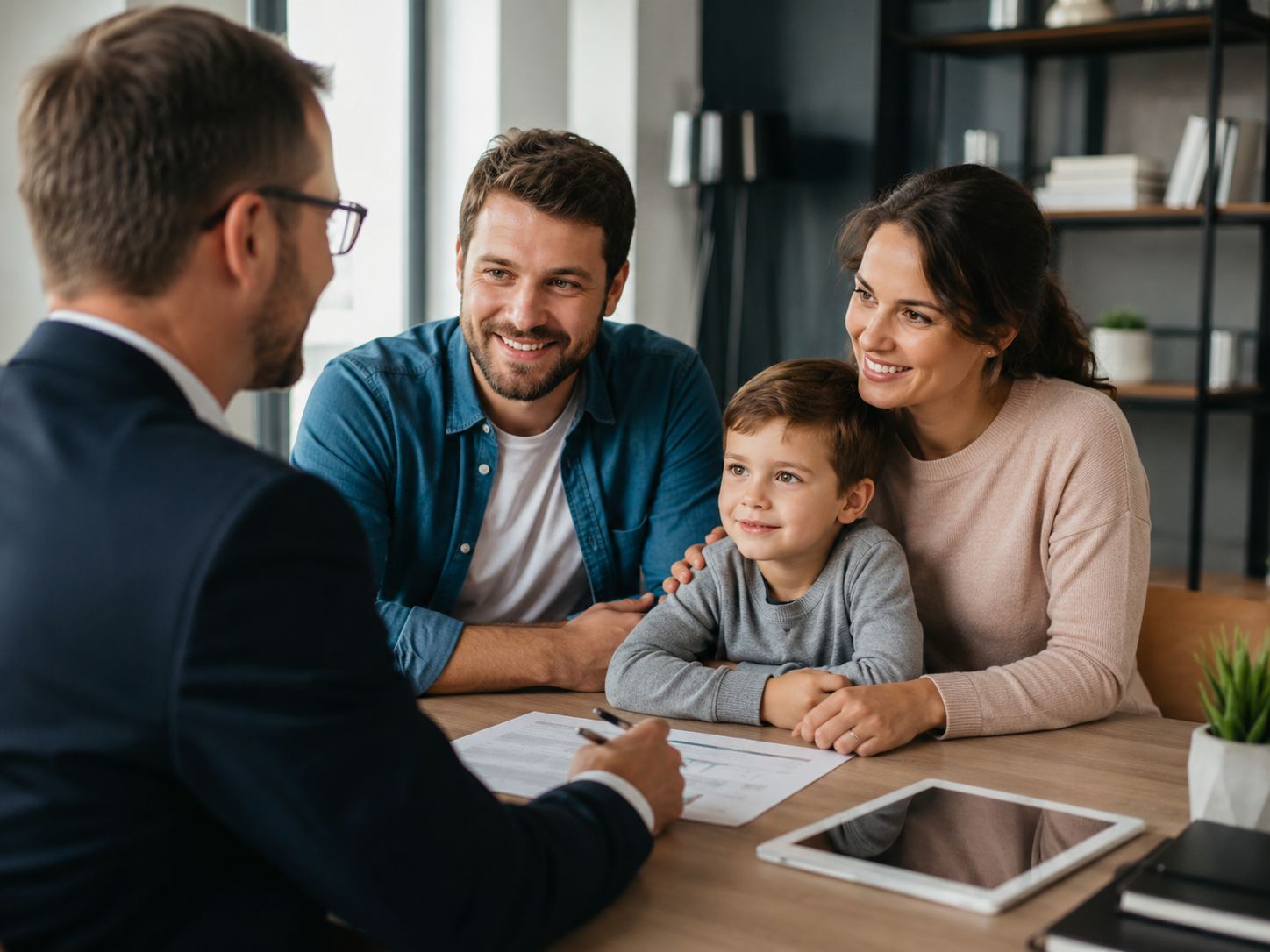 Mortgage adviser with family